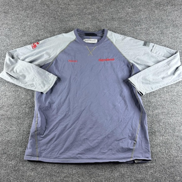 Tyndale FR Shirt Mens XL Blue Long Sleeve ExxonMobil Logo Workwear Tee USA